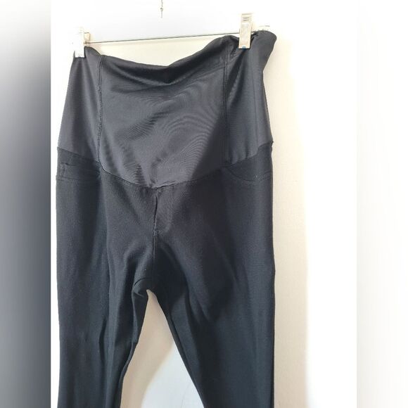 Isabel Maternity Black Pants Stretchy Criss Cross Back Support Slim Comfy Small - Picture 3 of 9